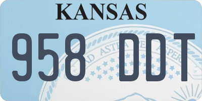KS license plate 958DDT