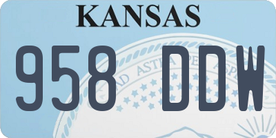 KS license plate 958DDW