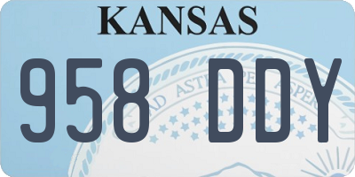 KS license plate 958DDY