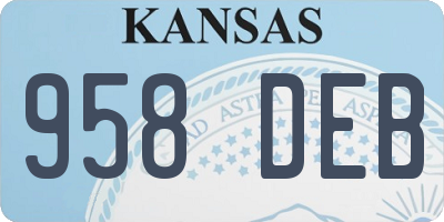 KS license plate 958DEB