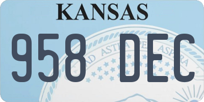KS license plate 958DEC