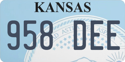 KS license plate 958DEE