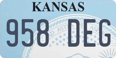 KS license plate 958DEG