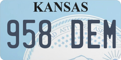 KS license plate 958DEM