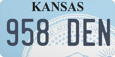 KS license plate 958DEN
