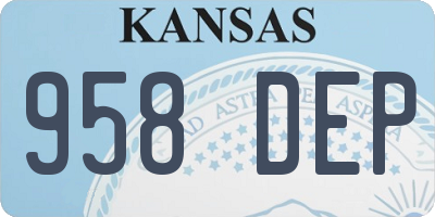 KS license plate 958DEP