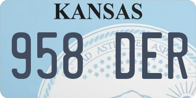 KS license plate 958DER