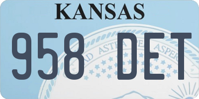KS license plate 958DET