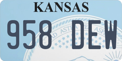KS license plate 958DEW