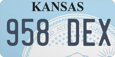 KS license plate 958DEX