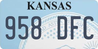 KS license plate 958DFC