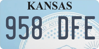 KS license plate 958DFE