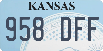 KS license plate 958DFF