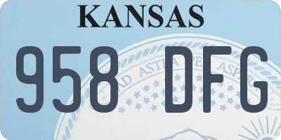 KS license plate 958DFG
