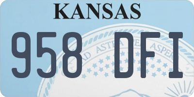 KS license plate 958DFI