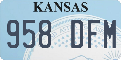 KS license plate 958DFM