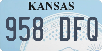 KS license plate 958DFQ