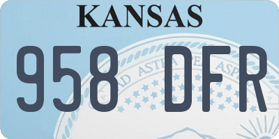 KS license plate 958DFR