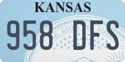 KS license plate 958DFS