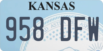 KS license plate 958DFW