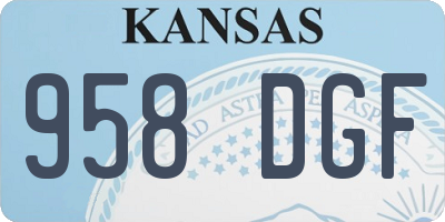 KS license plate 958DGF
