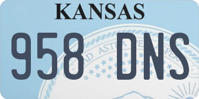 KS license plate 958DNS