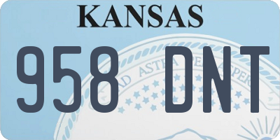 KS license plate 958DNT