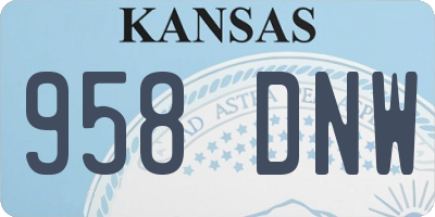 KS license plate 958DNW