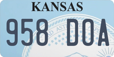 KS license plate 958DOA