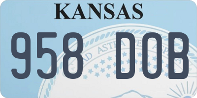 KS license plate 958DOB