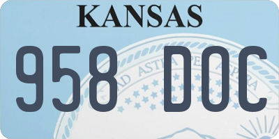 KS license plate 958DOC
