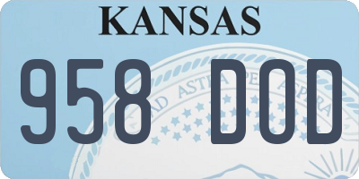 KS license plate 958DOD