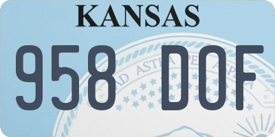 KS license plate 958DOF