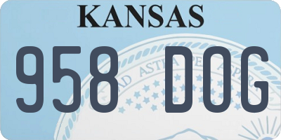 KS license plate 958DOG