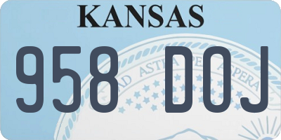 KS license plate 958DOJ