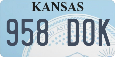 KS license plate 958DOK