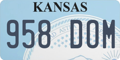 KS license plate 958DOM