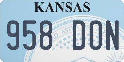 KS license plate 958DON