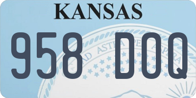 KS license plate 958DOQ
