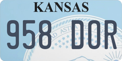 KS license plate 958DOR