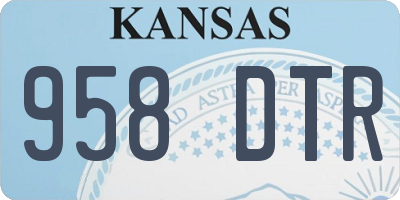 KS license plate 958DTR
