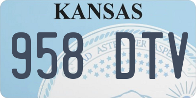 KS license plate 958DTV