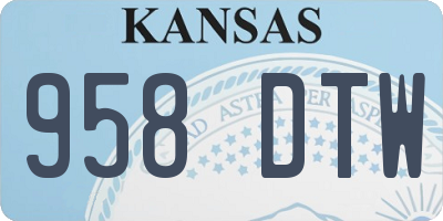 KS license plate 958DTW