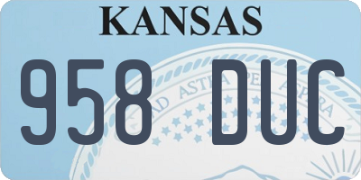 KS license plate 958DUC