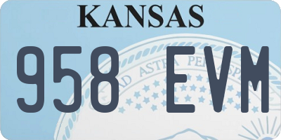 KS license plate 958EVM