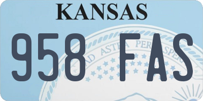 KS license plate 958FAS