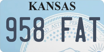 KS license plate 958FAT