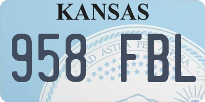 KS license plate 958FBL