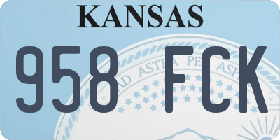 KS license plate 958FCK