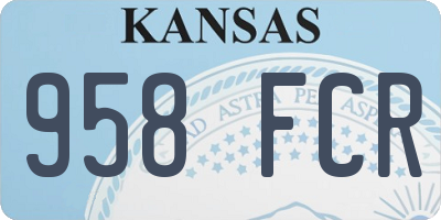 KS license plate 958FCR